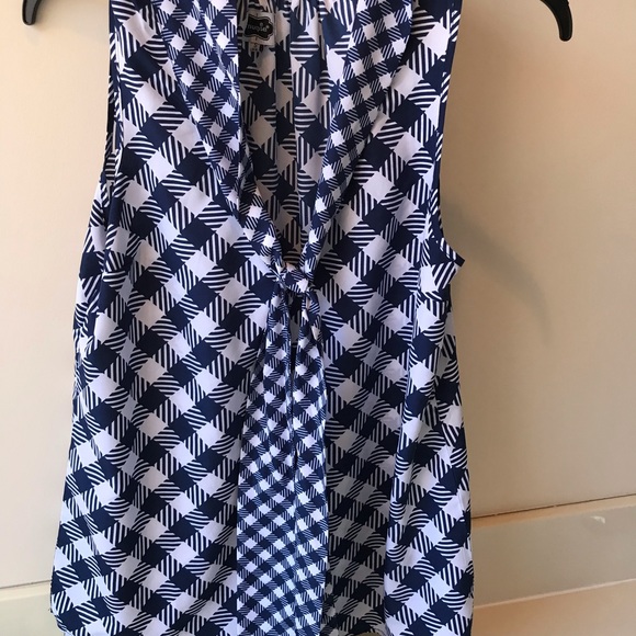 Mud Pie Sleeveless Blue and White Tunic - Picture 3 of 6